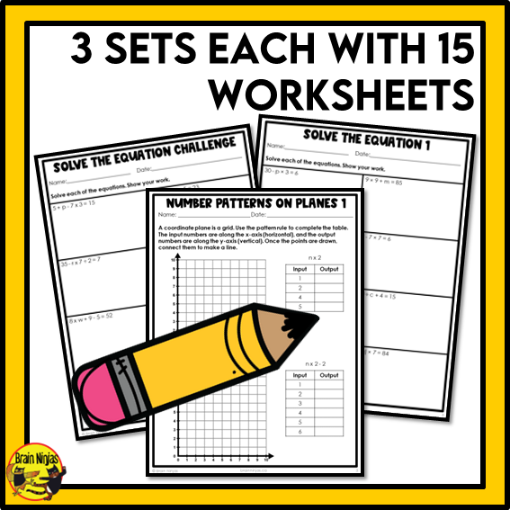 British Columbia Aligned Patterns and Algebra Math Worksheets Bundle | Paper | Grade 6