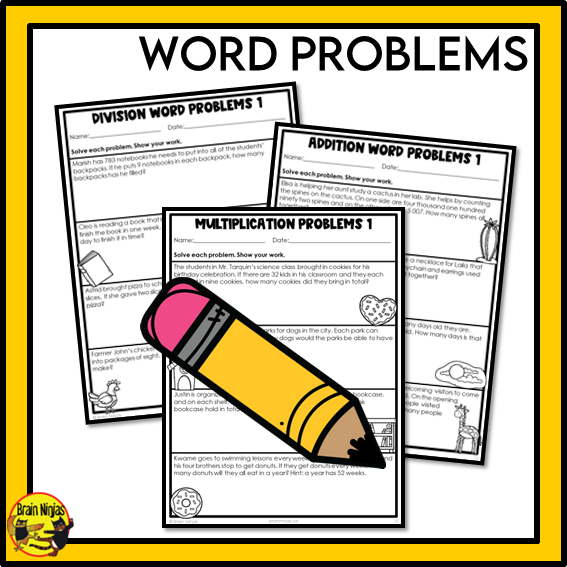 British Columbia Aligned Number Operations Math Worksheets Bundle | Paper | Grade 4