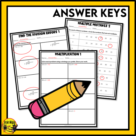 British Columbia Aligned Number Operations Math Worksheets Bundle | Paper | Grade 4