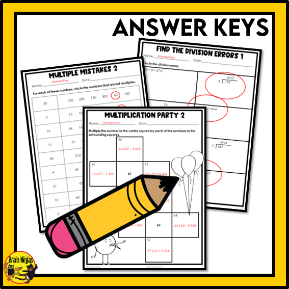 British Columbia Aligned Number Operations Math Worksheets Bundle | Paper | Grade 5