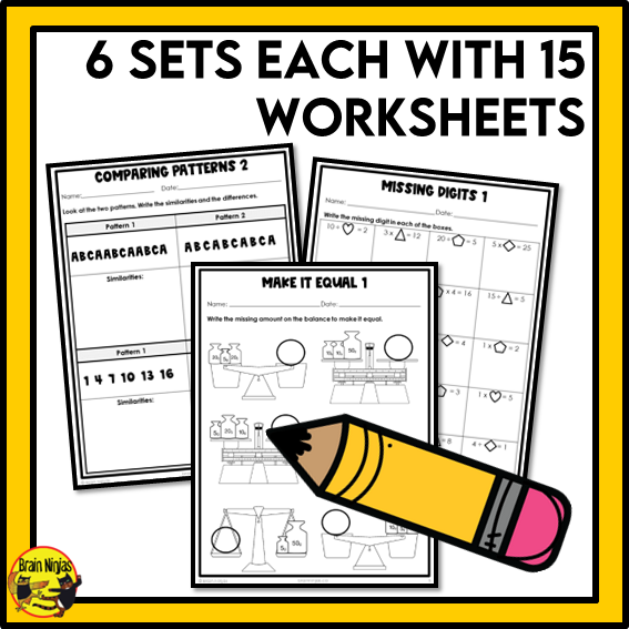 British Columbia Aligned Patterns and Algebra Math Worksheets Bundle | Paper | Grade 3
