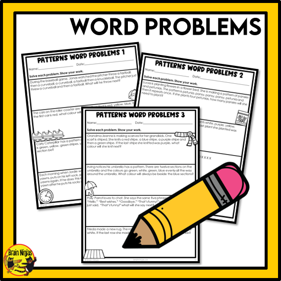 British Columbia Aligned Patterns and Algebra Math Worksheets Bundle | Paper | Grade 3