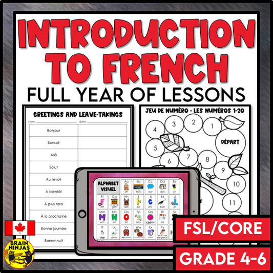 Introductory French Full Year of Lessons and Activities | Paper and Digital