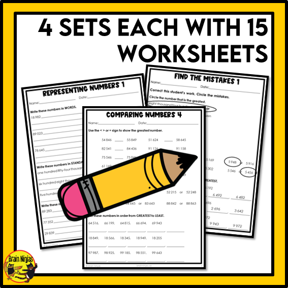 British Columbia Aligned Number Math Worksheets Bundle | Paper | Grade 5