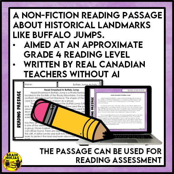 Buffalo Jumps Reading Comprehension Activities | Paper and Digital
