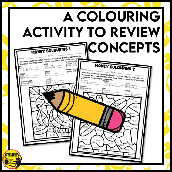 Money Computations for All Operations Math Worksheets | Paper