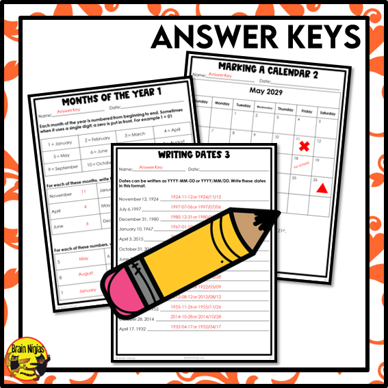 Calendars and Dates Math Worksheets | Paper | Standard and Common Dates | Grade 3