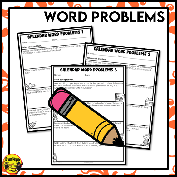 Calendars and Dates in a Variety of Formats Math Worksheets | Paper