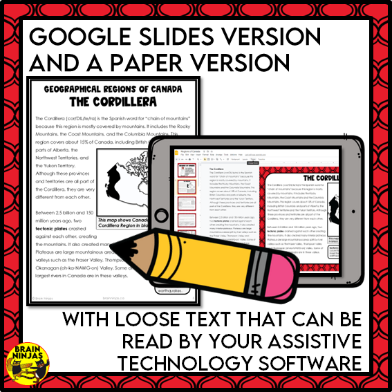 Canada Regions Reading Passages | Paper and Digital