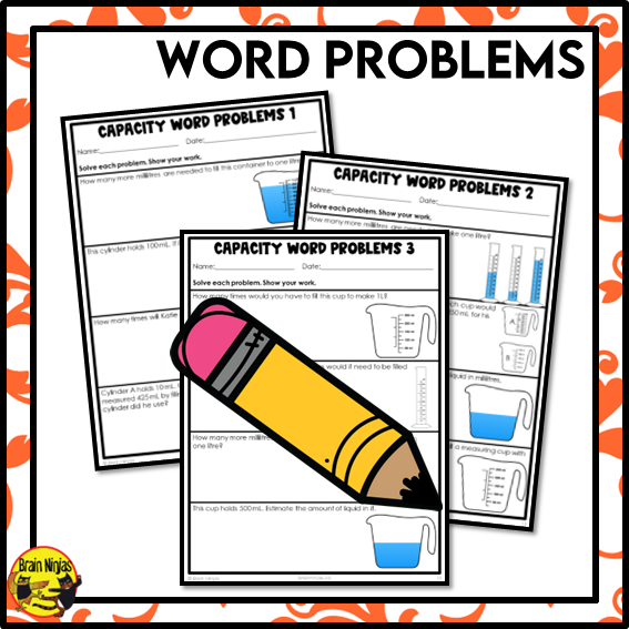 Measuring Capacity in Metric Units Math Worksheets | Paper | mL and L