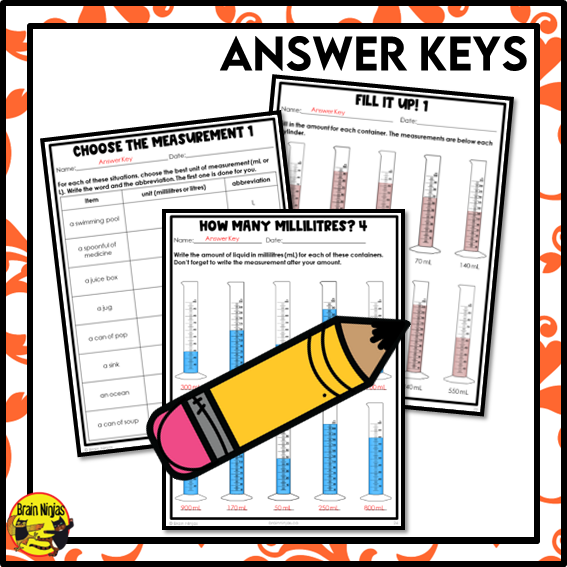 Capacity in millilitres and litres Math Worksheets | Paper | Grade 3