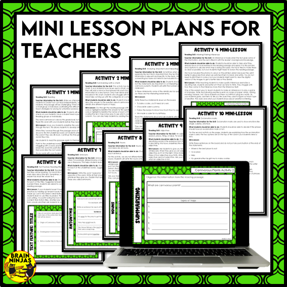Carnivorous Plants Reading Comprehension Activities | Paper and Digital
