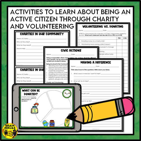 Charity and Volunteering Grade 3 Social Studies | Paper and Digital