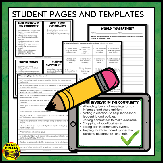 Charity and Volunteering Grade 3 Social Studies | Paper and Digital