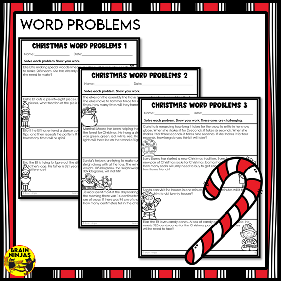 Christmas Math Worksheets for Numbers to 1000 | Paper