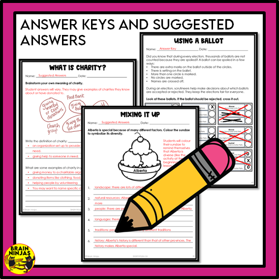 Alberta Social Studies Grade 3 Citizenship Unit | Paper and Digital