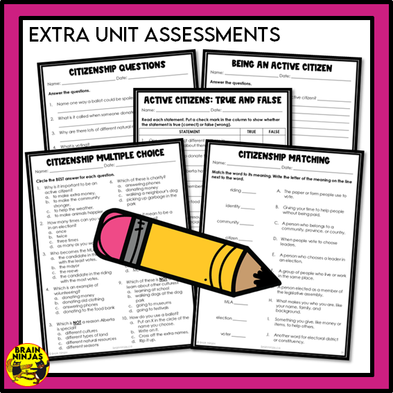 Alberta Social Studies Grade 3 Citizenship Unit | Paper and Digital