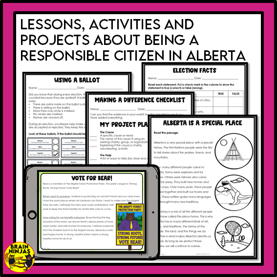 Alberta Social Studies Grade 3 Citizenship Unit | Paper and Digital