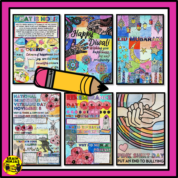 Special Events and Classroom Community Collaborative Poster Bundle | Paper