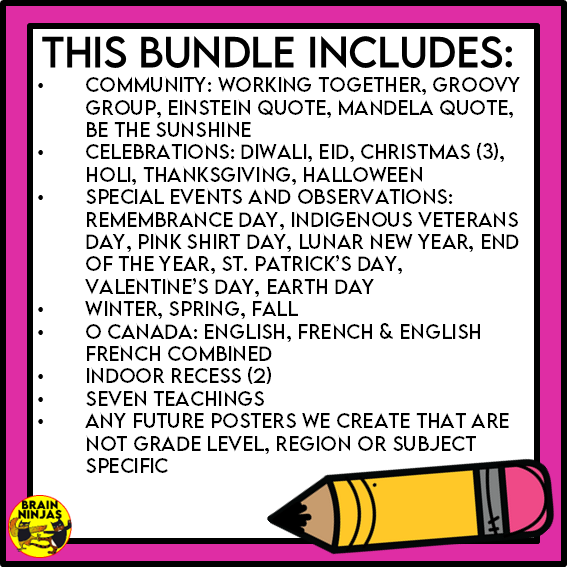 Special Events and Classroom Community Collaborative Poster Bundle | Paper