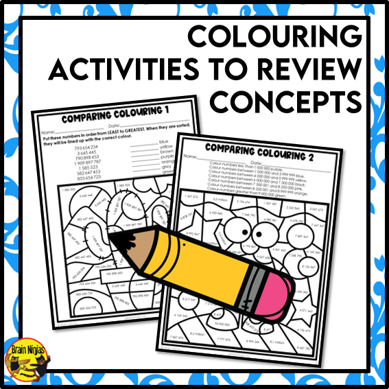 Comparing and Ordering Numbers to 1 000 000 000 Math Worksheets | Paper | Grade 6