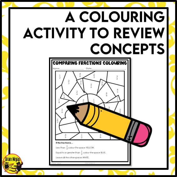 Comparing Fractions With Uncommon Denominators Math Worksheets | Paper