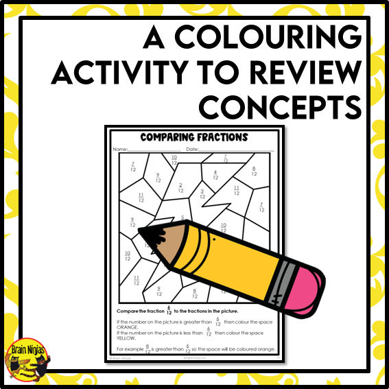 Comparing Fractions With Common Denominators Math Worksheets | Paper