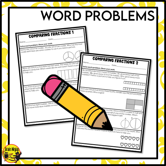 Comparing Fractions With Common Denominators Math Worksheets | Paper