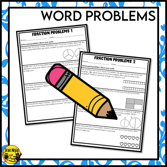 Comparing and Ordering Fractions WIth Common Denominators Math Worksheets | Paper | Grade 3
