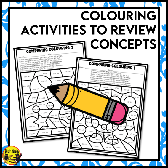 Comparing and Ordering Numbers to 10 000 000 Math Worksheets | Paper | Grade 5 Grade 6
