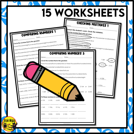 Comparing and Ordering Numbers up to 100 000 Math Worksheets | Paper | Grade 3 Grade 5