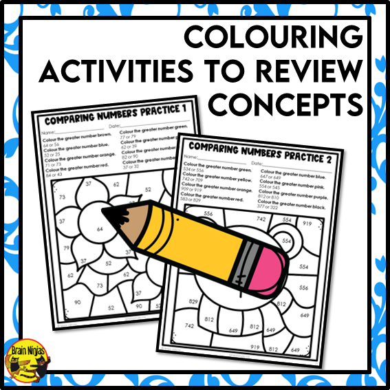 Comparing and Ordering Numbers to 1 000 Math Worksheets | Paper