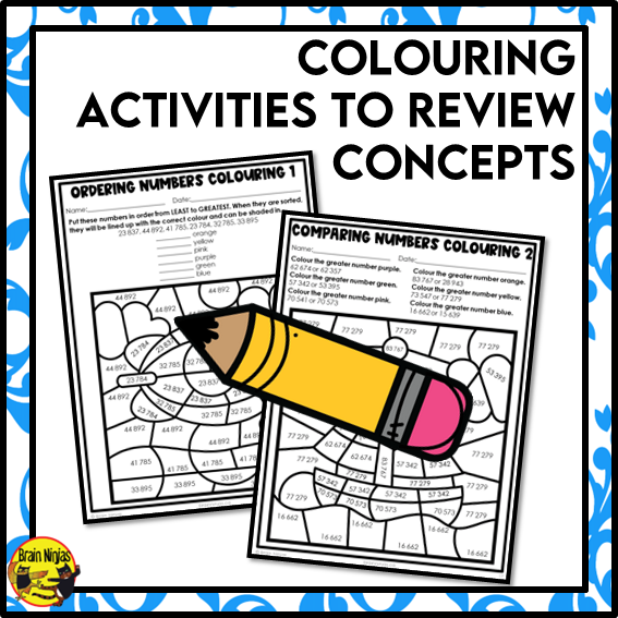 Comparing and Ordering Numbers up to 100 000 Math Worksheets | Paper | Grade 3 Grade 5