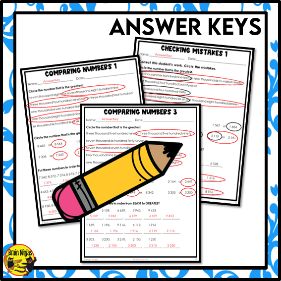 Comparing and Ordering Numbers up to 100 000 Math Worksheets | Paper | Grade 3 Grade 5