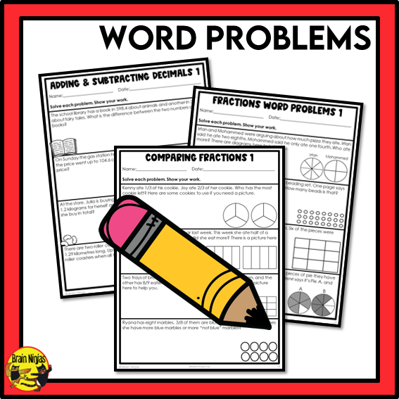 Alberta Math Curriculum Decimals and Fractions Worksheets Bundle | Paper | Grade 4