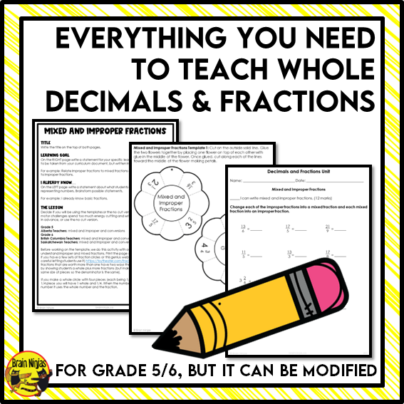 Decimals, Fractions, Ratios, Percent Interactive Math Unit | Paper | Grade 5 Grade 6