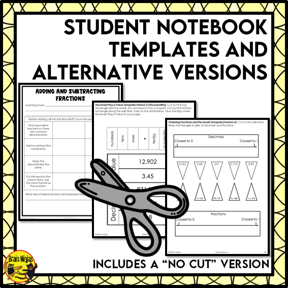 Decimals and Fractions Interactive Math Unit | Paper | Grade 5