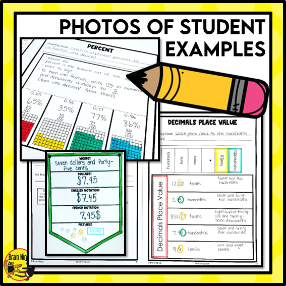 Decimals and Fractions Interactive Math Unit | Paper | Grade 4