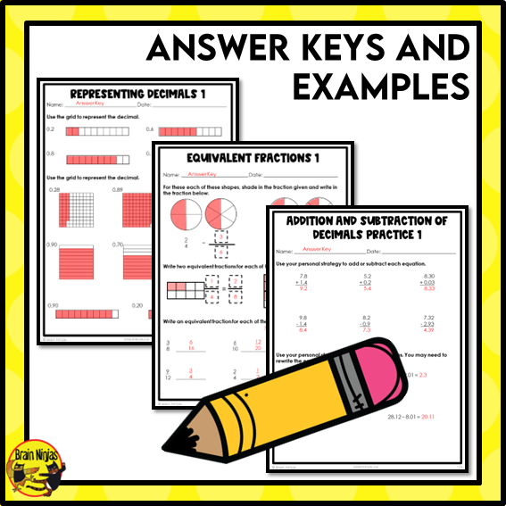 Decimals and Fractions Interactive Math Unit | Paper | Grade 4
