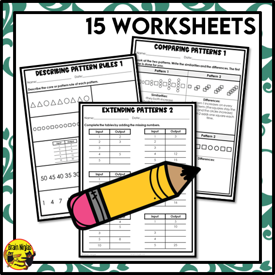 Patterns Math Worksheets | Paper | Grade 4