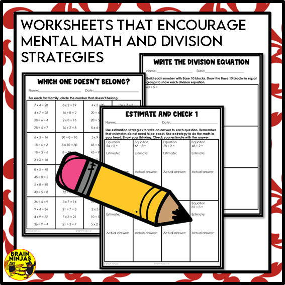 Division Strategies and Mental Math Worksheets | Paper