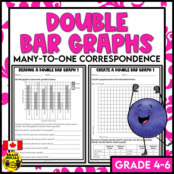 Double Bar Graphs Many-to-One Correspondence Math Worksheets | Paper | Grade 5