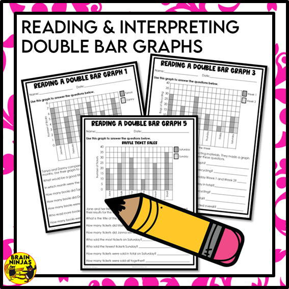Double Bar Graphs Many-to-One Correspondence Math Worksheets | Paper | Grade 5