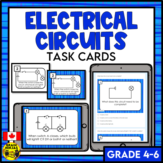 Electricity Circuits Task Cards | Paper and Digital