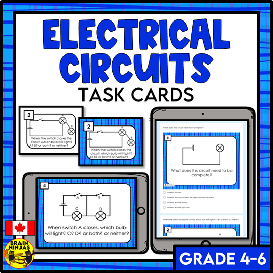 Electricity Circuits Task Cards | Paper and Digital