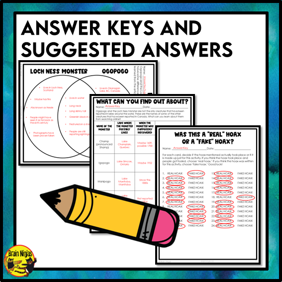 Emergency Sub Plans | Hoaxes and Ogopogos | Paper | Grade 4 Grade 5 Grade 6