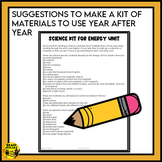 Energy and Forces Unit Grade 4 | Paper and Digital