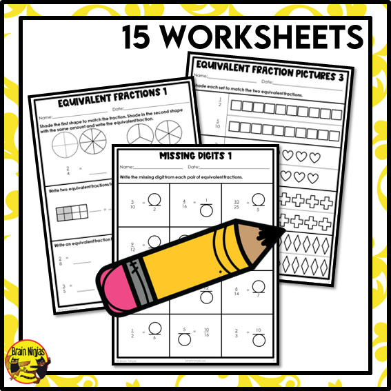 Equivalent Fractions Math Worksheets | Paper