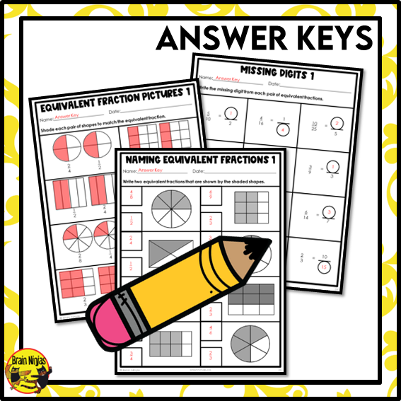 Equivalent Fractions Math Worksheets | Paper