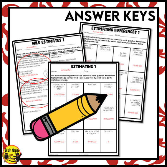 Estimation to Billions Math Worksheets | All Operations | Paper | Grade 6